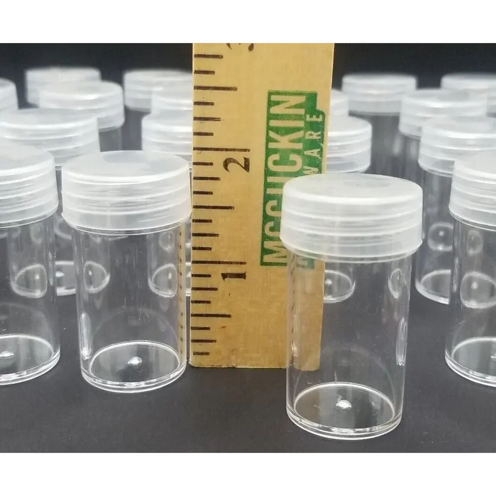 30 Bottle JARS Plastic Container Craft Organizing Hobby Pill Clear Screw lids 2